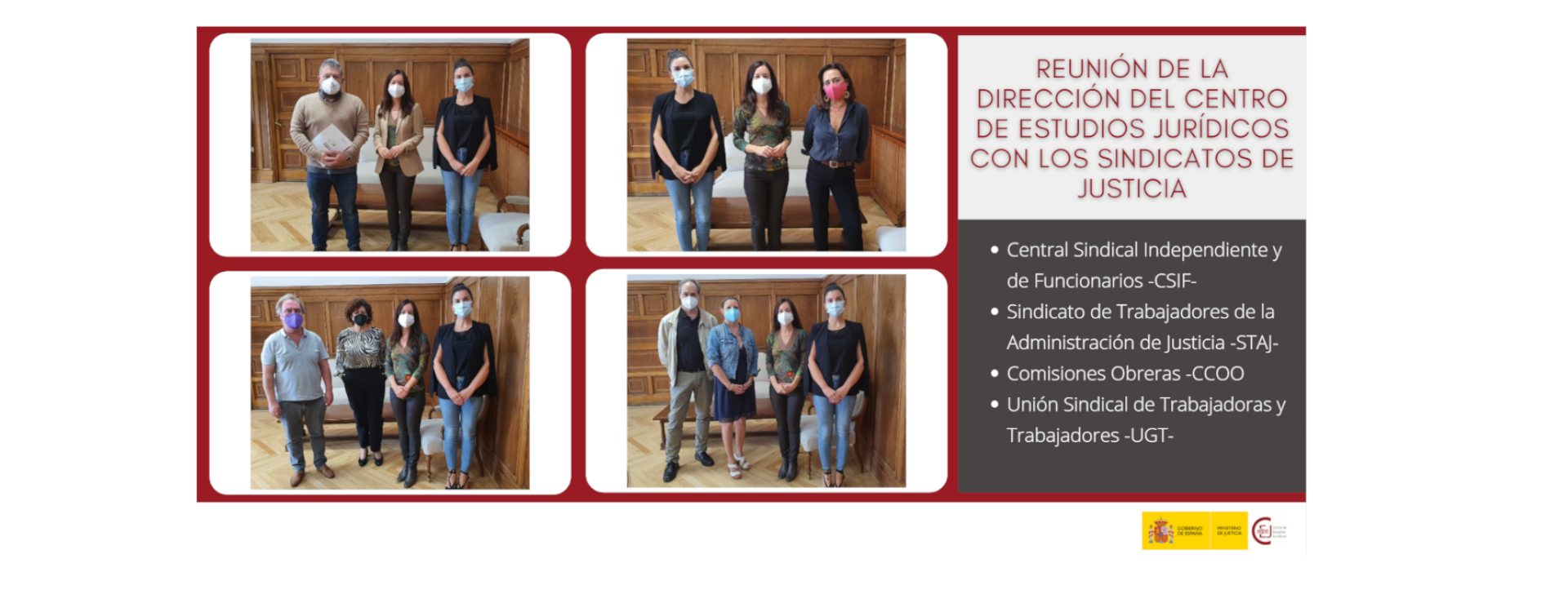 LA DIRECTORA DEL CENTRO DE ESTUDIOS JURÍDICOS SE REUNE CON LOS SINDICATOS DE JUSTICIA LA DIRECTORA DEL CENTRO DE ESTUDIOS JURÍDICOS SE REUNE CON LOS SINDICATOS DE JUSTICIA