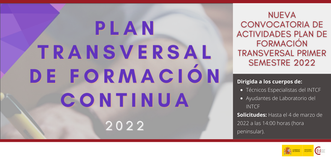 CONVOCATORIA ACTIVIDADES PLAN TRANSVERSAL PARA TÉCNICOS ESPECIALISTAS Y AYUDANTES DE LABORATORIO (INTCF)